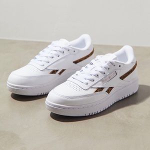 Reebok Club C Double Revenge Geo Brown White Womens Tennis Sneakers 5